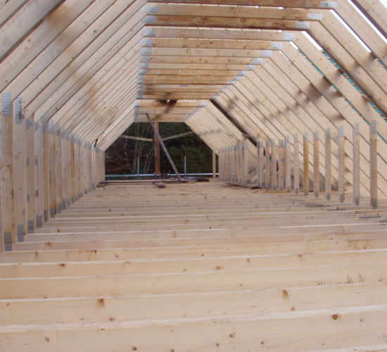 Attic Trusses installed